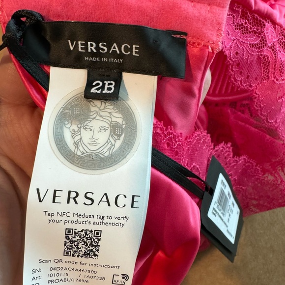 NWT Versace Runway Bralette Bustier Satin Lace Pink Size 2B/ 34B/ S - Picture 9 of 9